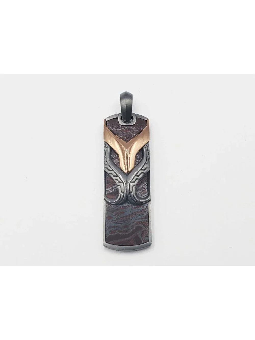 John Hardy Asli Classic Dog Tag Pendant Bronze & Sterling Silver